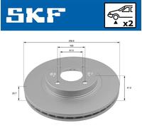 2x Brake disc internally vented VKBD 80011 V2 SKF for RENAULT DACIA NISSAN LADA