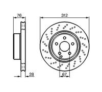 2x Brake disc Perforated 0 986 478 471 BOSCH for MERCEDES-BENZ S-CLASS