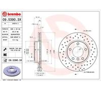 2x BREMBO 09.5390.3X Brake Disc Front Perforated / Vented For BMW 3 Series Z3 Z4