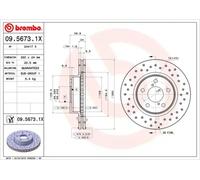 ✅Fits BREMBO 09.5673.1X Brake disc Xtra 1pcs ventilated 09.5673.1X F ⭐UK Seller⭐