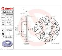 1X Brake disc BREMBO 09.6665.11 PORSCHE 911 (996) 3.4 1997-1999