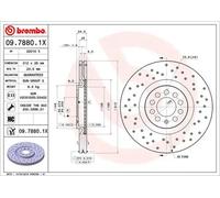 2x Brake disc perforated/vented 09.7880.1X BREMBO for VW AUDI SEAT SKODA