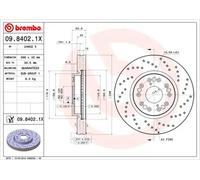 BREMBO XTRA LINE Brake disc 09.8402.1X 296 32 5 perforated/vented Coated LEXUS: GS II, IS I Saloon, IS I Sportcross