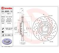 1X Brake disc BREMBO 09.8690.1X for AUDI A4 B6 (8E2) 2 2000-2004