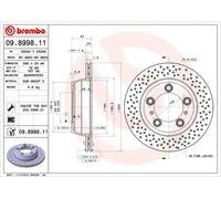 2x Brake disc perforated/vented 09.8998.11 BREMBO for PORSCHE BOXSTER CAYMAN
