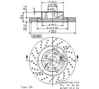 2x Brake disc perforated/vented 09.9382.11 BREMBO for MERCEDES-BENZ S-CLASS