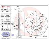 2x Brake disc perforated/vented 09.9922.1X BREMBO for BMW X5 X6