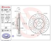 2x Brake disc perforated/vented 09.A637.1X BREMBO for DODGE CHRYSLER JEEP LANCIA