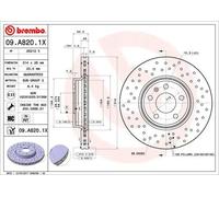 2x Brake disc perforated/vented 09.A820.1X BREMBO for AUDI A5 A5 Sportback A4 B8