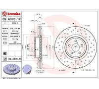 2x Brake disc perforated/vented 09.A870.1X BREMBO for SUBARU LEGACY IV OUTBACK
