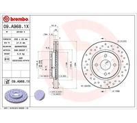 2x Brake disc perforated/vented 09.A968.1X BREMBO for MAZDA 2