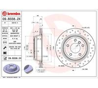 2x BREMBO 09.B338.2X Brake Disc Rear Vented Braking For BMW 1 Series 3 Series X1