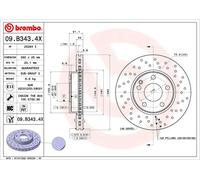 2x Brake disc perforated/vented 09.B343.4X BREMBO for MERCEDES-BENZ CLA Coupe