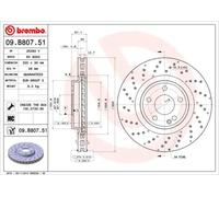 BREMBO 09.B807.51 Brake Disc Front Fits Mercedes-Benz A-Class B-Class CLA
