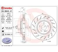 Brembo Brake Disc 09.B842.41 - Rear Vented Perforated x2 - Fits Mercedes-Benz SL (R230) 2008-2012