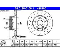 ATE Brake Disc 24.0128-0100.1 - Perforated Vented Front for Mercedes-Benz C-Class (W204/S204)
