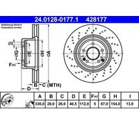 ATE 24.0128-0177.1 Brake disc