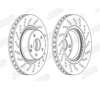 2x Brake disc perforated/vented 562101JC-1 JURID for MERCEDES-BENZ S-CLASS