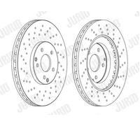 2x Brake disc perforated/vented 562354JC-1 JURID for MERCEDES-BENZ C-CLASS CLK