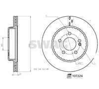 2x Brake disc Rear Axle internally vented 10 10 7224 SWAG for MERCEDES-BENZ CLS