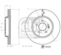 FEBI BILSTEIN Rear Brake Disc 175157 – Fits Mercedes‑Benz C‑Class, CLS, E‑Class, GLC