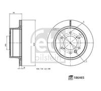 2x Brake disc Rear Axle internally vented 186465 FEBI BILSTEIN for MITSUBISHI