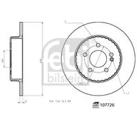 2x Brake disc Rear Axle solid 107726 FEBI BILSTEIN for MERCEDES-BENZ C-CLASS