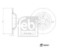2x Brake disc Rear Axle solid 186461 FEBI BILSTEIN for MERCEDES-BENZ GLE