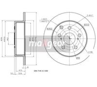 2x Brake disc Rear Axle solid 19-2353 MAXGEAR for TOYOTA AVENSIS AVENSIS Saloon