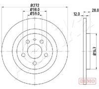 2x Brake disc Rear Axle solid 61-00-0606C ASHIKA for CITROËN PEUGEOT FIAT LANCIA
