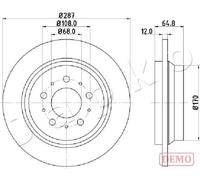 2x Brake disc Rear Axle solid 610321C JAPKO for VOLVO V70 S80 I V70 Mk II S70