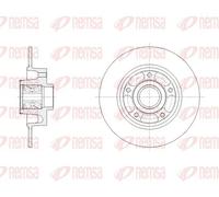 2x Brake disc Rear Axle solid 62138.20 REMSA