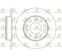 2x Brake disc Rear Axle solid 6753.00 ROADHOUSE for AUDI SEAT