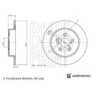 2x Brake disc Rear Axle solid ADBP430162 BLUE PRINT for TOYOTA YARIS