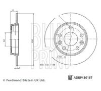 2x Brake disc Rear Axle solid ADBP430167 BLUE PRINT for RENAULT ZOE