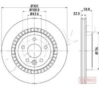 2x Brake disc Rear Axle Vented 610325C JAPKO for VOLVO XC60 I SUV XC60 I VAN