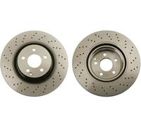 2x Brake disc slotted/perforated DF6077S TRW for MERCEDES-BENZ S-CLASS