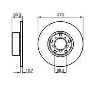 Bosch Brake Disc 0 986 478 055 - Set of 2 - for Mercedes-Benz /8, W114/W115/W111/W112