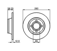 2x Brake disc solid 0 986 478 131 BOSCH for AUDI 80 B4 Saloon 80 B4 Avant