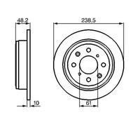 BOSCH 0986478350 Brake Disc Rear Fits Honda Accord Civic Concerto CRX MG Rover