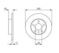 BOSCH Brake disc 0 986 478 444 240,5 11 5 98 solid Oiled ALFA ROMEO: Spider, GTV