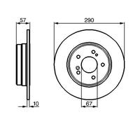 Bosch BD377 Brake Disc Set - 290 mm Solid Discs - Rear Axle - ECE-R90 Certified - Reliable Braking, Stable Performance, Corrosion Protection - 1 Set of 2 Discs