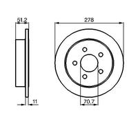 2x Brake disc solid 0 986 478 487 BOSCH for OPEL SINTRA