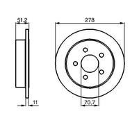 2x Brake disc solid 0 986 478 487 BOSCH for OPEL SINTRA