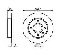 2x Brake disc solid 0 986 478 501 BOSCH for FORD FIESTA Mk III ESCORT Mk VI
