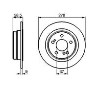 2x Brake disc solid 0 986 478 565 BOSCH for MERCEDES-BENZ 190 SL