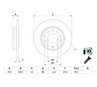 2x Brake disc solid 0 986 478 987 BOSCH for AUDI SEAT