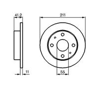 2x Brake disc solid 0 986 479 119 BOSCH for DAIHATSU CHARADE VI TREVIS CUORE VII