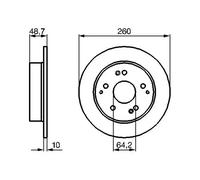Bosch BD1092 Brake Disc Set - 259.6 mm Solid Discs - Rear Axle - ECE-R90 Certified - Reliable Braking, Stable Performance, Corrosion Protection - 1 Set of 2 Discs