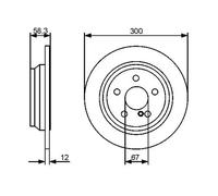 2x Brake disc solid 0 986 479 414 BOSCH for MERCEDES-BENZ S-CLASS SL